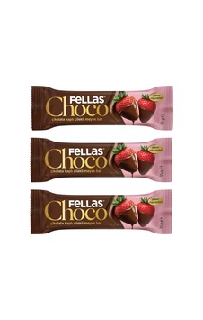 Çikolata Kaplı Meyve Bar Çilek 35gr X3 Çikolata Kaplı Meyve Bar Çilek 35gr X3