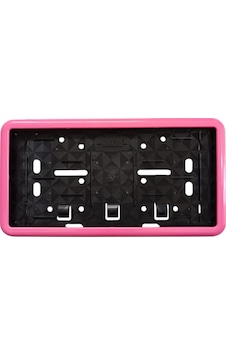 Çerçeveli Dikdörtgen Plakalık Plaka Altlığı Pembe 32x17 Cm