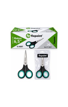 Fixpoint Makas 6.5" Lacivert Yeşil Saplı- 12'li Paket Fixpoint Makas 6.5" Lacivert Yeşil Saplı- 12'li Paket