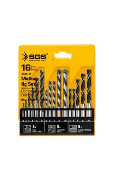 Sgs 16 Parça Ahşap, Metal Ve Beton Matkap Ucu Seti, Profesyonel Delme Takımı, Model Sgs1418 Sgs 16 Parça Ahşap, Metal Ve Beton Matkap Ucu Seti, Profesyonel Delme Takımı, Model Sgs1418