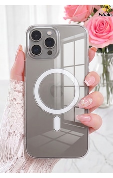 Fibaks iPhone 16 Pro Max Uyumlu Kılıf Magsafe Wireless Kablosuz Şarj Destekli Sert Şeffaf Darbe Emici Kapak Fibaks iPhone 16 Pro Max Uyumlu Kılıf Magsafe Wireless Kablosuz Şarj Destekli Sert Şeffaf Darbe Emici Kapak