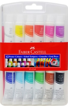 Faber Castell Guaj Boya 12 Renk Tüp'Lü Çok Renkli Faber Castell Guaj Boya 12 Renk Tüp'Lü Çok Renkli