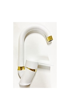 Venita Beyaz Gold Banyo Lavabo Musluğu Bataryası Çift Su Girişli Diğer Venita Beyaz Gold Banyo Lavabo Musluğu Bataryası Çift Su Girişli Diğer