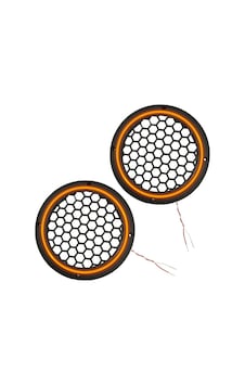 Ledli Hoparlör Kapak 20cm 2adet 12v Pk-5051, Turuncu