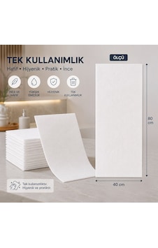 Genel Kullanım Amaçlı Tek Kullanımlık Havlu 20 Adet 40x80 Cm Beyaz