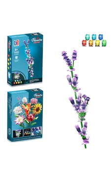 Renkli Işıklı Blok Çiçek - Lavanta