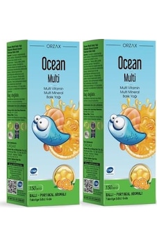 Orzax Ocean MULTİ Multi-Vitamin & Balık Yağı 150ml | 2 Adet (2.'s Orzax Ocean MULTİ Multi-Vitamin & Balık Yağı 150ml | 2 Adet (2.'s
