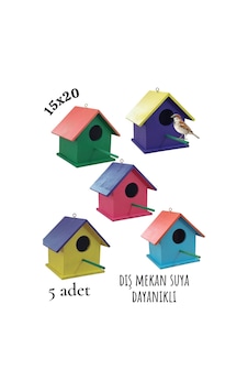 Ncy Ahşap Kuş Yuvası Kuş Evi Dış Mekan Suya Dayanıklı 5 Adet 15 x 15 x 20 CM Ncy Ahşap Kuş Yuvası Kuş Evi Dış Mekan Suya Dayanıklı 5 Adet 15 x 15 x 20 CM