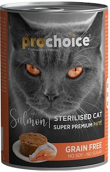 Prochoice Somonlu Kısırlaştırılmış Pate Konserve Yetişkin Kedi Maması 400 G Prochoice Somonlu Kısırlaştırılmış Pate Konserve Yetişkin Kedi Maması 400 G