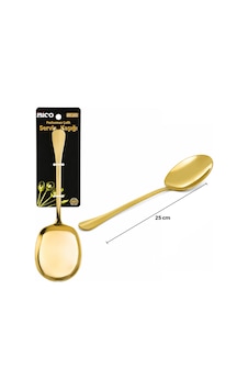 Metal Servis Kaşığı - 25 Cm - Gold Renk
