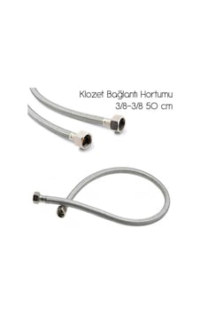 2'li Klozet Taharet Musluğu Bağlantı Hortumu Flex 50 Cm Krom 2'li Klozet Taharet Musluğu Bağlantı Hortumu Flex 50 Cm Krom