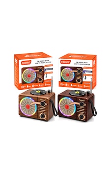 Işıklı Fm Radyo - Retro Usb - Type-c Sarjlı Bt - Tf - Usb Speaker Fx-2513b Pl-4725 5570