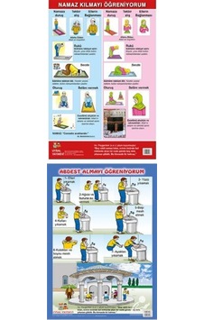 Abdest Almayı Öğreniyorum  - Namaz Kılmayı Öğreniyorum Poster - Uysal Yayınevi