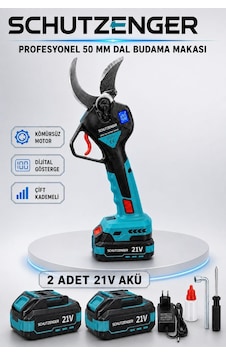Dijital Göstergeli Dal Budama Bağ Makası 2 Adet 10 Pilli Batarya 50mm Bıçak Ağzı Kömürsüz Motor Mavi-600 Dijital Göstergeli Dal Budama Bağ Makası 2 Adet 10 Pilli Batarya 50mm Bıçak Ağzı Kömürsüz Motor Mavi-600