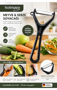 Solingen Meyve Sebze Soyacağı Paslanmaz Çelik Profesyonel Soyacak Siyah Solingen Meyve Sebze Soyacağı Paslanmaz Çelik Profesyonel Soyacak Siyah