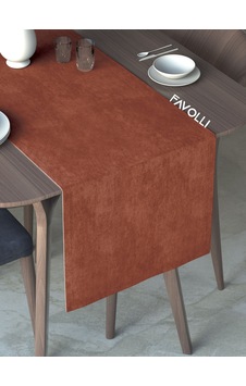Kiremit Rengi Kadife Dokulu Runner Dream Series 40 X 140 Kiremit Kiremit Rengi Kadife Dokulu Runner Dream Series 40 X 140 Kiremit