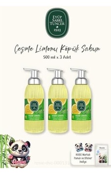 Çeşme Limonu Köpük Sabun 3adet 500 Ml, Rosıe Pamuk Hediye