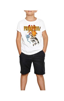 Zepplin Giyim Fairy Tail Happy Natsu Beyaz Çocuk Tişört Zepplin Giyim Fairy Tail Happy Natsu Beyaz Çocuk Tişört
