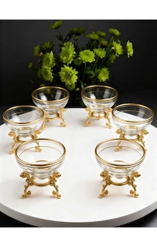 Çnr Home Collection 6 ' Lı Lüx Kahve Yani Mini Lokumluk Şekerlik Gold Çnr Home Collection 6 ' Lı Lüx Kahve Yani Mini Lokumluk Şekerlik Gold