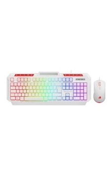 Gamebooster Km-11w Knight Rainbow Beyaz Gaming Klavye + Mouse Set Lazer