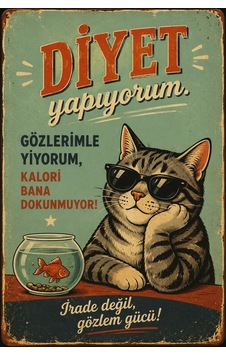 Retro Komik Diyet Duvar Tablosu Mdf Ahşap Dekoratif Poster Eğlenceli Mutfak Ve Salon Dekoru