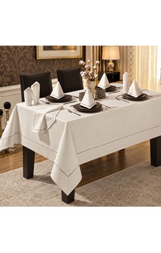 King Cotton Tabe Excluseıve Masa Örtüsü Seti 9 Parça 160x220 Beyaz King Cotton Tabe Excluseıve Masa Örtüsü Seti 9 Parça 160x220 Beyaz