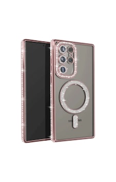 Samsung Galaxy S25 Ultra Kılıf Joke Simli Magneticsafe Kılıf - Pembe Samsung Galaxy S25 Ultra Kılıf Joke Simli Magneticsafe Kılıf - Pembe