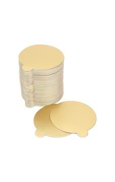 Turta Mendili / Pasta Altlığı Gold -Altın Düz Kenarlı Kalın Yuvar Turta Mendili / Pasta Altlığı Gold -Altın Düz Kenarlı Kalın Yuvar