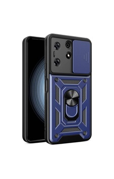Zore Tecno Spark 10 Pro Kılıf Magnetik Standlı Kamera Korumalı Omsy Sürgülü Vega Kapak - Mavi Zore Tecno Spark 10 Pro Kılıf Magnetik Standlı Kamera Korumalı Omsy Sürgülü Vega Kapak - Mavi
