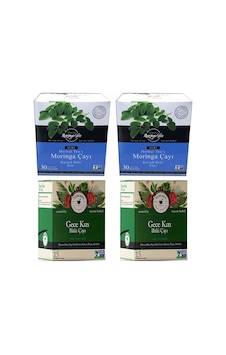 Nurs Herbal Tea Moringa Karışık 2 x 30'lu + Teacare Gece Kızı Bitki Çayı Süzen Poşet 2 x 15'li
