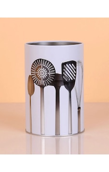 Ucr Home Metal Silindir Desenli Kaşıklık Servis Kepçe Kevgir Düzenleyici Toparlayıcı Beyaz Ucr Home Metal Silindir Desenli Kaşıklık Servis Kepçe Kevgir Düzenleyici Toparlayıcı Beyaz