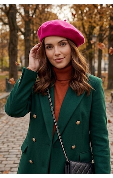 Ritagarcia Vintage Tarz Kadın Fransız Keçe Ressam Bere Fuşya Ritagarcia Vintage Tarz Kadın Fransız Keçe Ressam Bere Fuşya