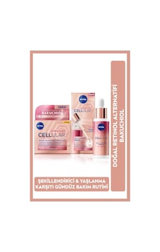 Nivea Cellular Doğal Retinol Alternatifi Bakuchiol Cilt Serumu 30 ML + Hyaluronik Asit Gündüz Yüz Kremi 50 ML Nivea Cellular Doğal Retinol Alternatifi Bakuchiol Cilt Serumu 30 ML + Hyaluronik Asit Gündüz Yüz Kremi 50 ML