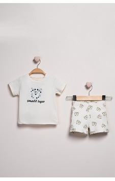 Baby Fou 2'li Bebek Şortlu Takım Ekru