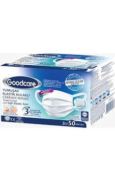 Goodcare Maske 10Lu Kalın Lastikli 24 x 10'lu Beyaz