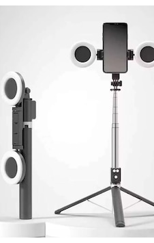 Çift Çıkarılabilir Led Işıklı Katlanabilir Tripod Selfie Çubuğu Akıllı Telefon İçin Ayrılabilir Dolgu Işıklı Taşınabilir Vlog Standı Çift Çıkarılabilir Led Işıklı Katlanabilir Tripod Selfie Çubuğu Akıllı Telefon İçin Ayrılabilir Dolgu Işıklı Taşınabilir Vlog Standı