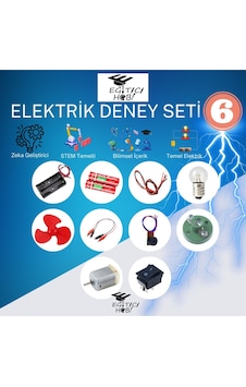 Kutulu, Elektrik Deney Seti - 6 Eğitici Hobi Bilim Seti Kutulu, Elektrik Deney Seti - 6 Eğitici Hobi Bilim Seti