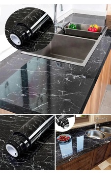 Jenerik Siyah Yapışkanlı Kaplama Kağıdı Mermer Desenli Büyük Boy 5 Metre Jenerik Siyah Yapışkanlı Kaplama Kağıdı Mermer Desenli Büyük Boy 5 Metre