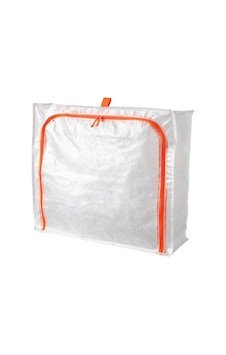 Saklama Kutusu.hurç Ikea Fermuarlı 55x49x19 Cm Beyaz -turuncu Ren