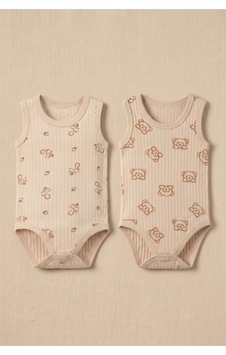 Minory Baby - %100 Pamuk 2 Li Askılı Body Set Çok Renkli Çok Renkli Minory Baby - %100 Pamuk 2 Li Askılı Body Set Çok Renkli Çok Renkli