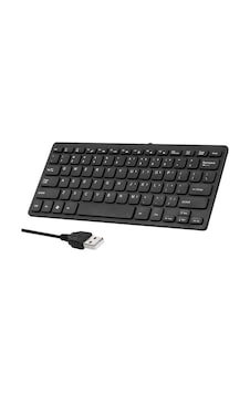 Novahub K1000 Mini Klavye 78 Tuşlu Mini Klavye Usb Powered Kablolu Klavye Çikolata Klavye Taşınabilir - Siyah