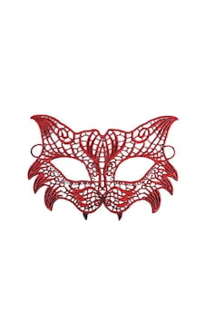 Kırmızı Dantel Masquerade Maskesi 8 No Yetişkin