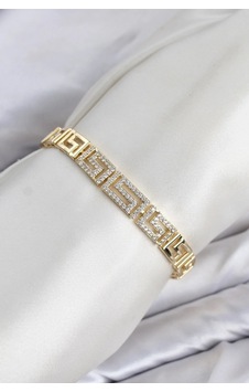 Şık Gold Renk Taşlı Kadın Bileklik 1 Adet Çok Renkli 80067537