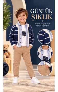 Yağmur Giyim Nowa Triko Hırka, Gömlekli Ve Pantolonlu Erkek Çocuk Takımı 2-6 Yaş 2825 Lacivert Yağmur Giyim Nowa Triko Hırka, Gömlekli Ve Pantolonlu Erkek Çocuk Takımı 2-6 Yaş 2825 Lacivert