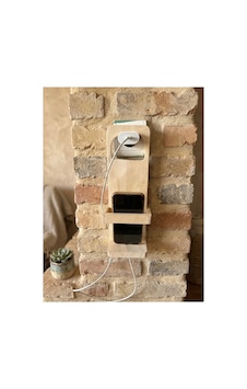 Ahşap Duvar Tipi Telefon Şarj Standı Organizer Raf Bej - 850488606 Bej