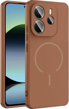 Xiaomi Redmi Note 14 4g Kılıf M-safe Şarj Özellikli Zore Meta Kapak Kahverengi Xiaomi Redmi Note 14 4g Kılıf M-safe Şarj Özellikli Zore Meta Kapak Kahverengi