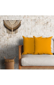 Hardal Renk Dekoratif 2'li Minder Kılıfı Seti 60 x 60 cm Hardal Renk Dekoratif 2'li Minder Kılıfı Seti 60 x 60 cm