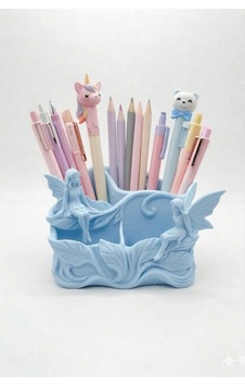 Peri Figürlü Çok Amaçlı Organizer Makyaj Fırçası Düzenleyici Dekoratif Masaüstü Kalemlik 13x13cm