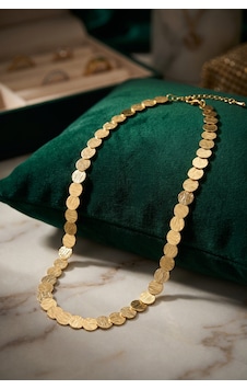 Plaka Model Gold Renk Pirinç Kadın Kolye Çok renkli Plaka Model Gold Renk Pirinç Kadın Kolye Çok renkli