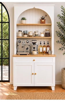 Damla Kahve Köşesi Coffee Bar Dolabı Çekmeceli Raflı Mutfak Servis Dolabı Beyaz Damla Kahve Köşesi Coffee Bar Dolabı Çekmeceli Raflı Mutfak Servis Dolabı Beyaz
